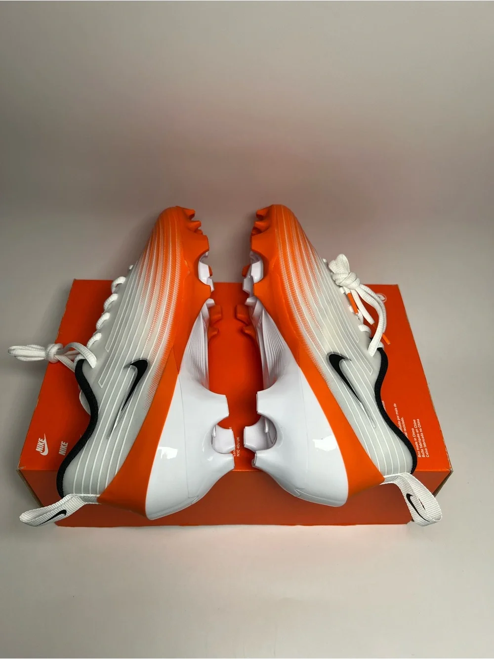 Nike Vapor Speed 3 Pro 360 Football Cleats White Orange HM8849-104 Men's Size 8